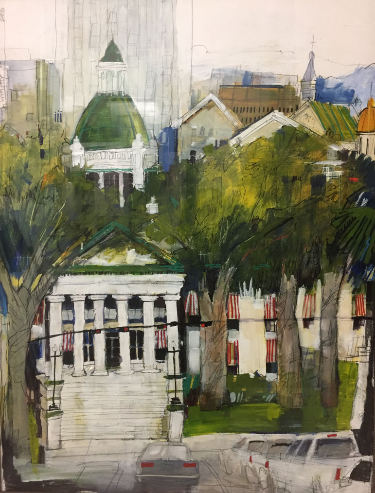 Painting of the Florida Historic Capitol (Courtesy of Dennis Campay, 2005)